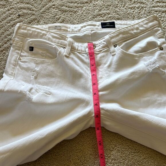 Adriano Goldscmied White The Stilt Cigarette Leg Skinny Distressed Jeans 26R - Picture 14 of 17